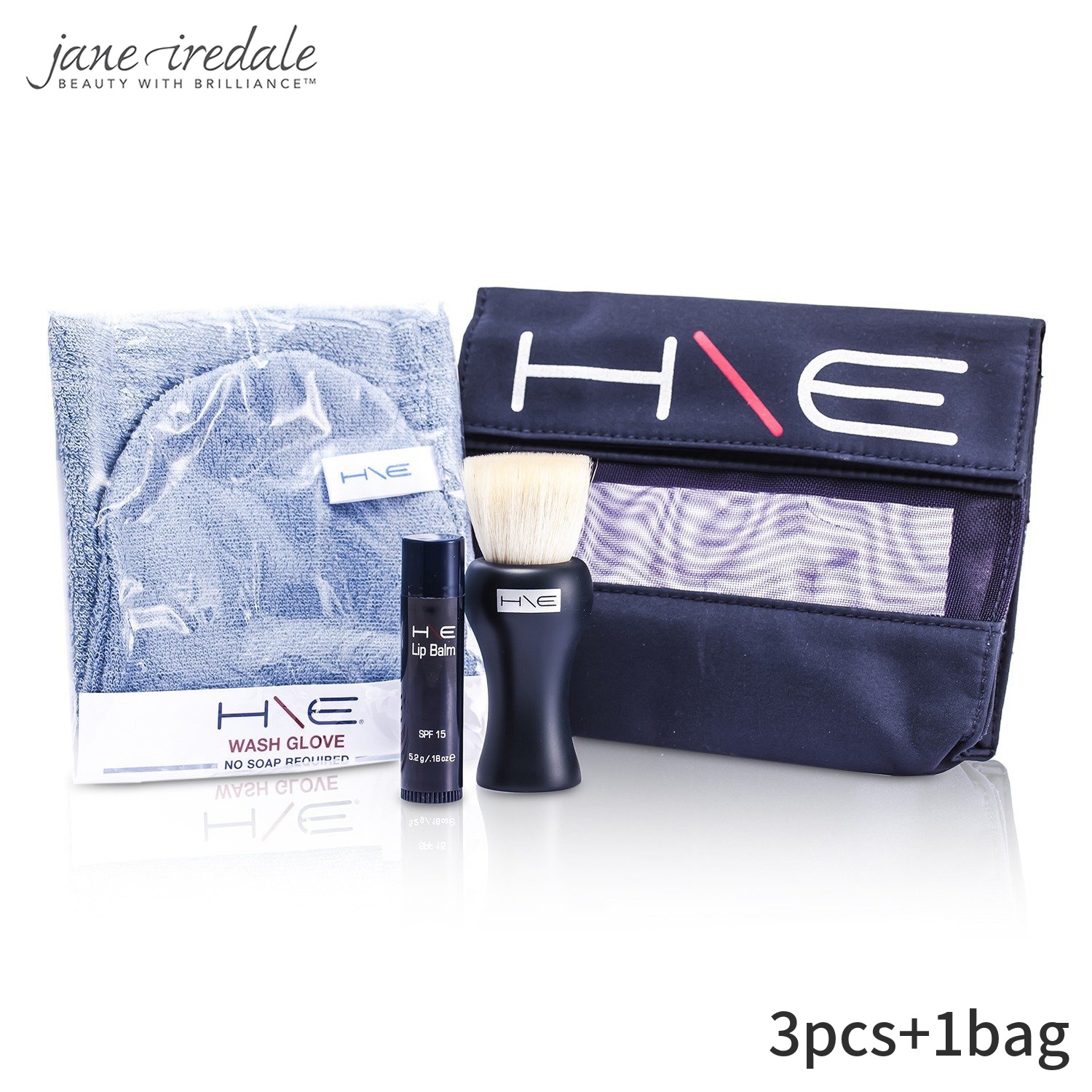 ジェーンアイルデール セット＆コフレ Jane Iredale ギフトセット ミネラルキット: リップバーム SPF 15 + フェーシャルブラシ ウォッシュグローブ バッグ 3pcs+1bag メンズ スキンケア 男性用 基礎化粧品 スキンケアセット おしゃれ 父の日 プレゼント