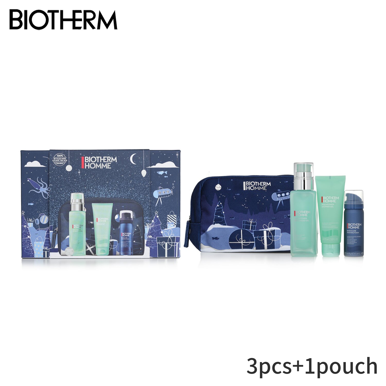 ビオテルム セット＆コフレ Biotherm ギフトセット Homme Aquapower Set 3pcs+1pouch メンズ スキンケア 男性用 基礎化粧品 スキンケアセット おしゃれ 父の日 プレゼント ギフト 2023 人気 ブランド コスメ