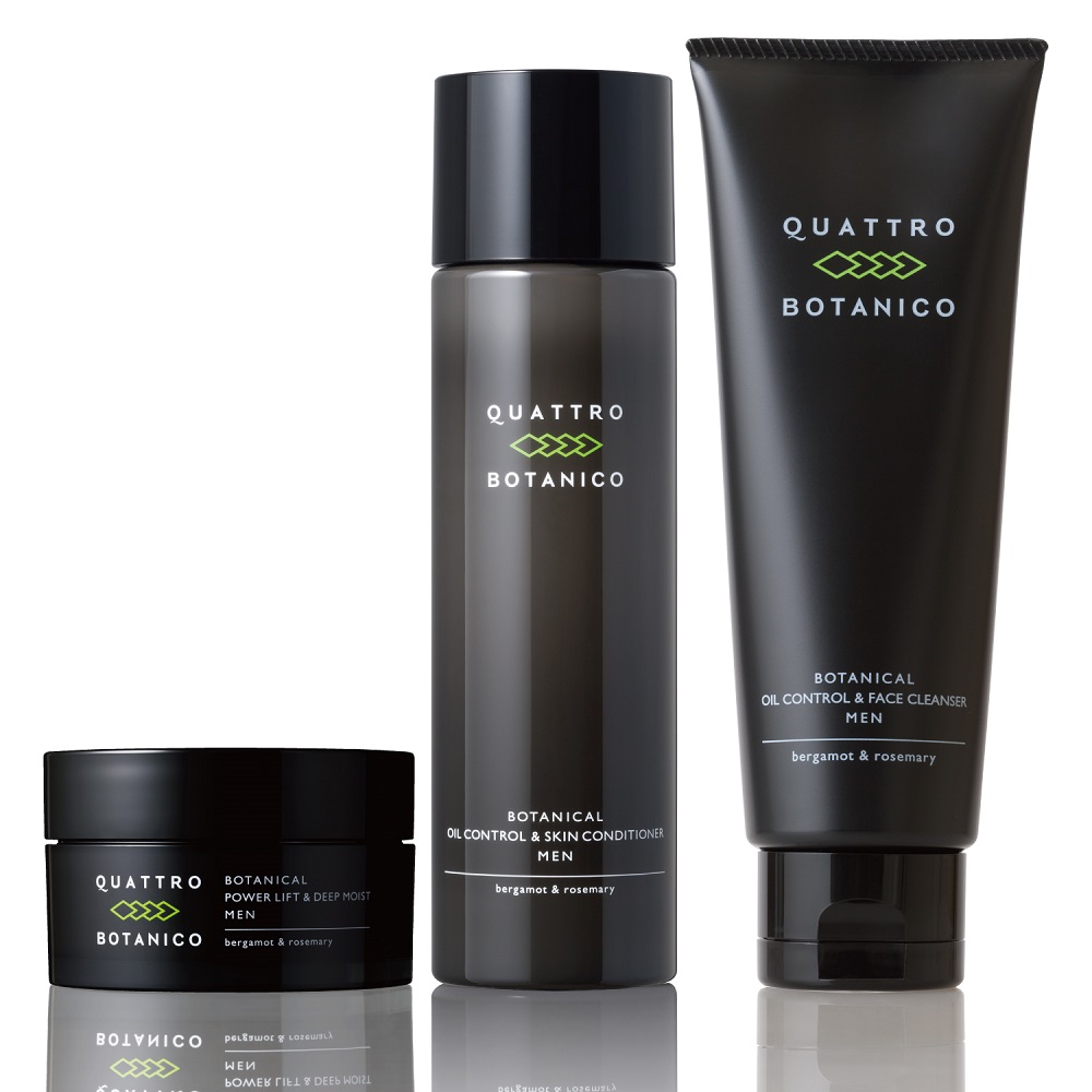 【テカリ・べたつきをケアする メンズ スキンケア セット】脂性肌向けオールインワン化粧水と洗顔＆美容液クリーム（乳液代わりに使える）　クワトロボタニコ | ボタニカル オイルコントロール 3ステップ ケア セット【男性用 化粧品】メンズコスメ
