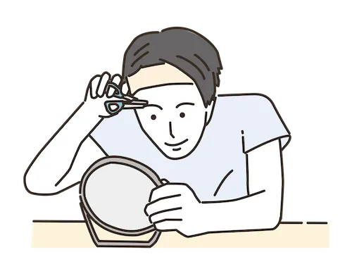 メイクする男性